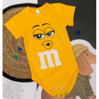Боді ясельний короткий рукав жовтий "M&M"